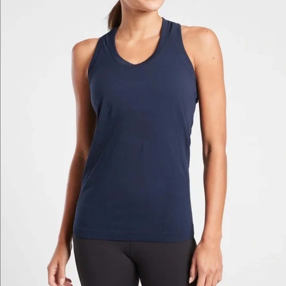 Athleta Momentum Seamless Tank Navy Blue